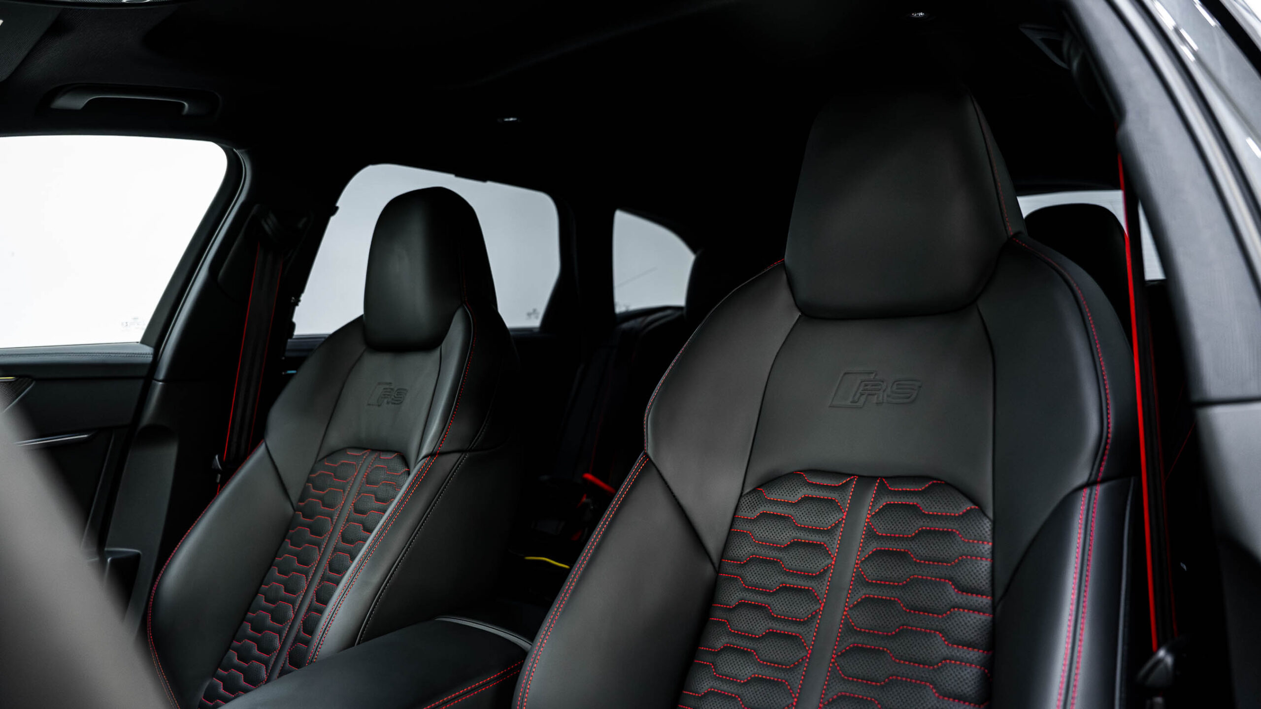 Red and black interior on finished vehicle 