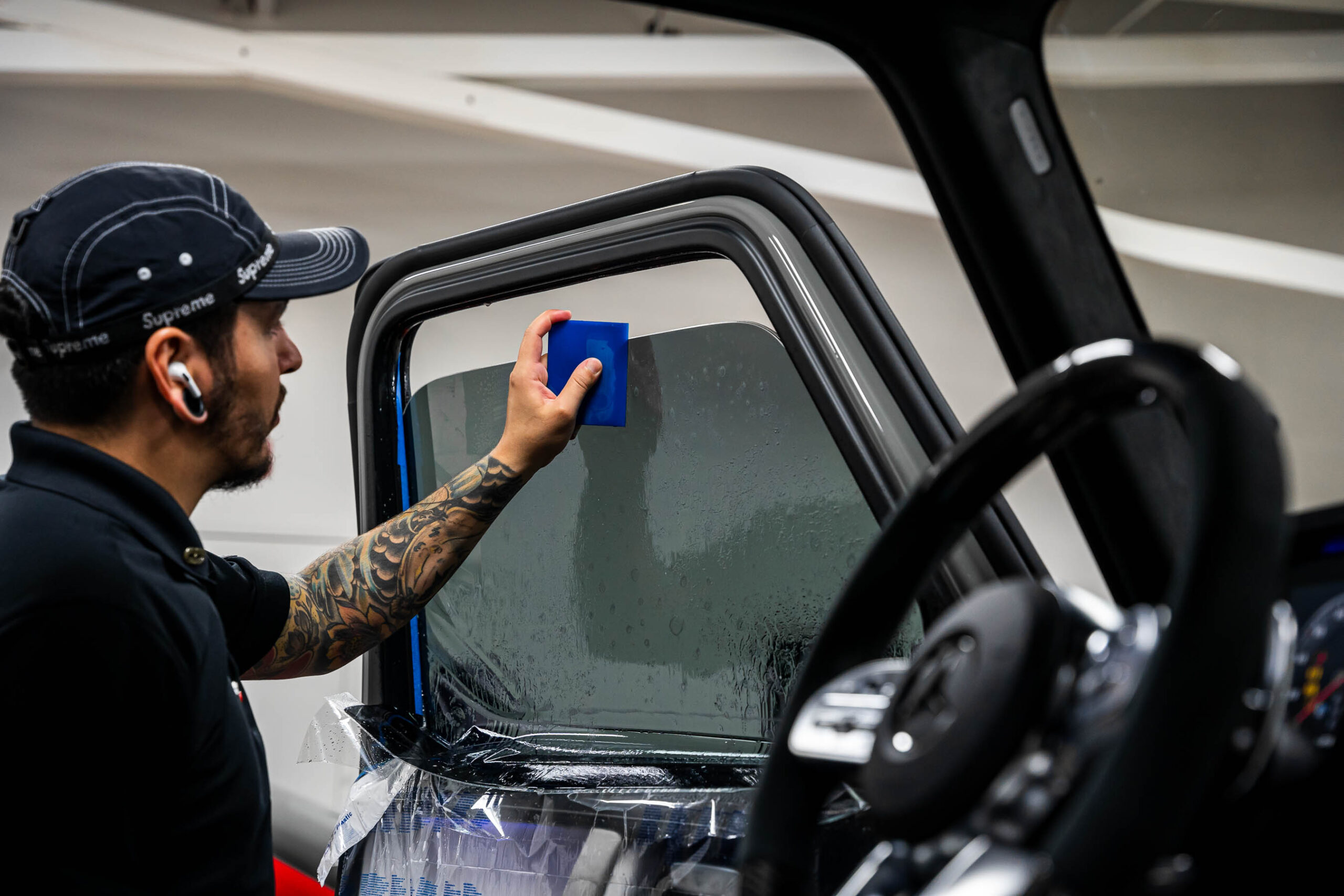 Installing tint on driver's window