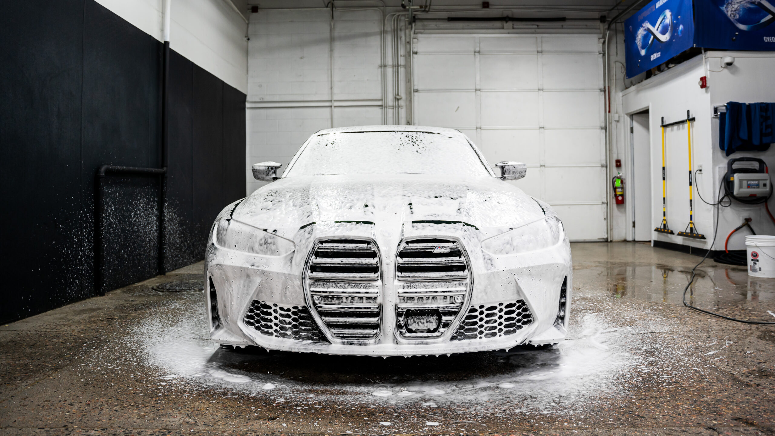 Foam resting on vehicle